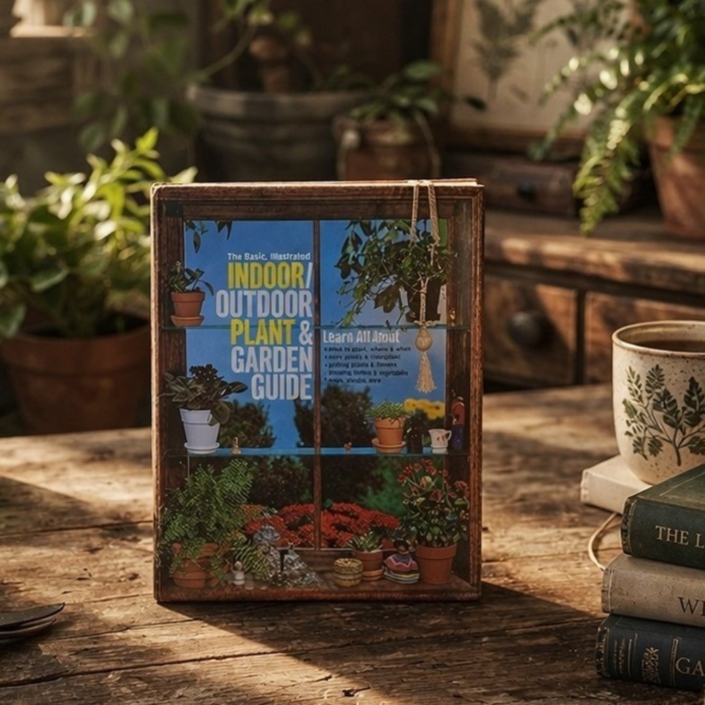 Vintage 1970s Indoor Outdoor Plant &‎ Garden Guide Binder Illustrated Gardening